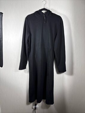 WenVen Womens Midi Hoodie Dress Spring Thicken Fleece Lined Pullover Heavy